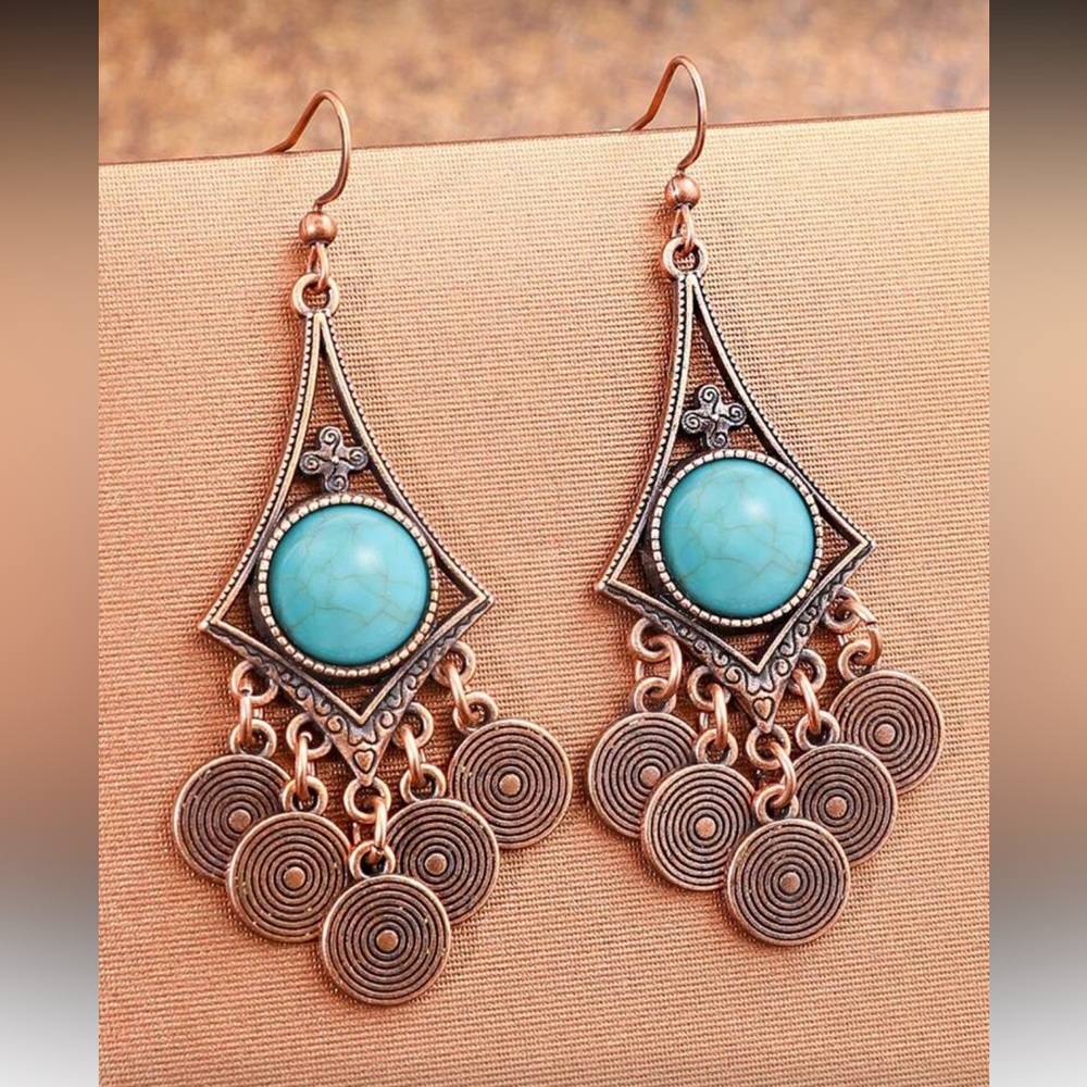 Fake Turquoise drop Dangle Earrings‎